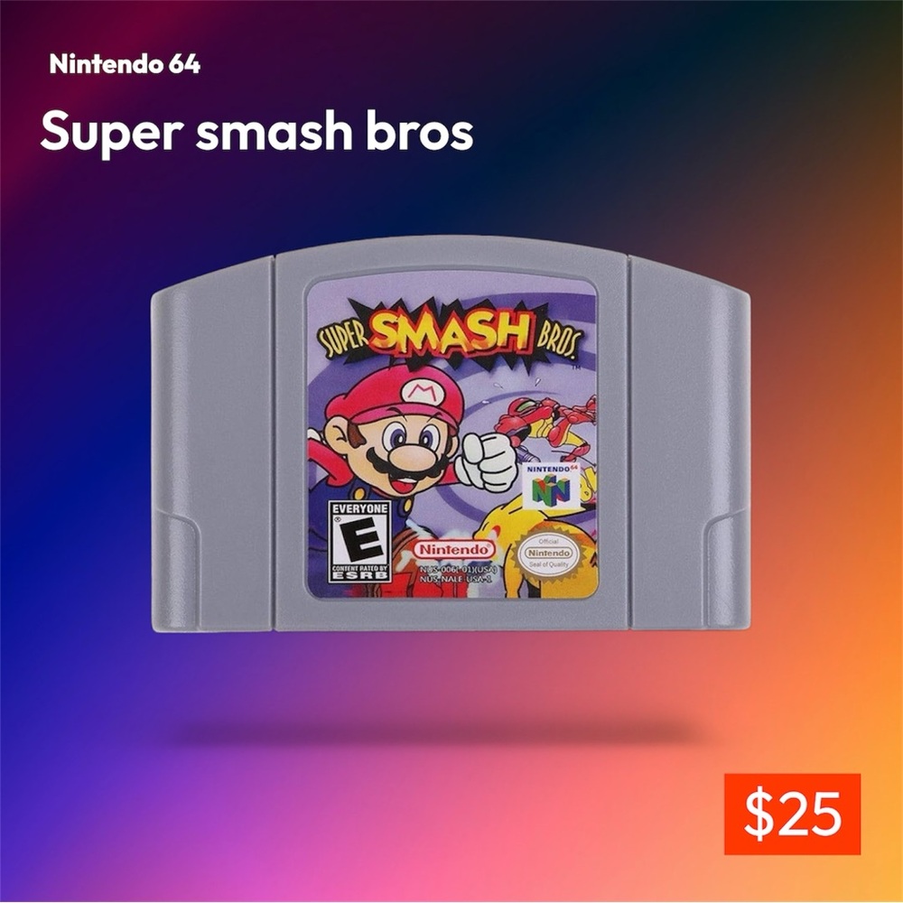 Nintendo Super Smash Bros. Silver Cartridge